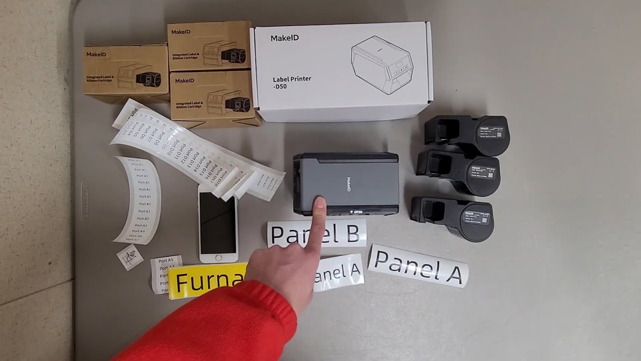Review of the MakeID D50 portable label printer and printing a variety of labels