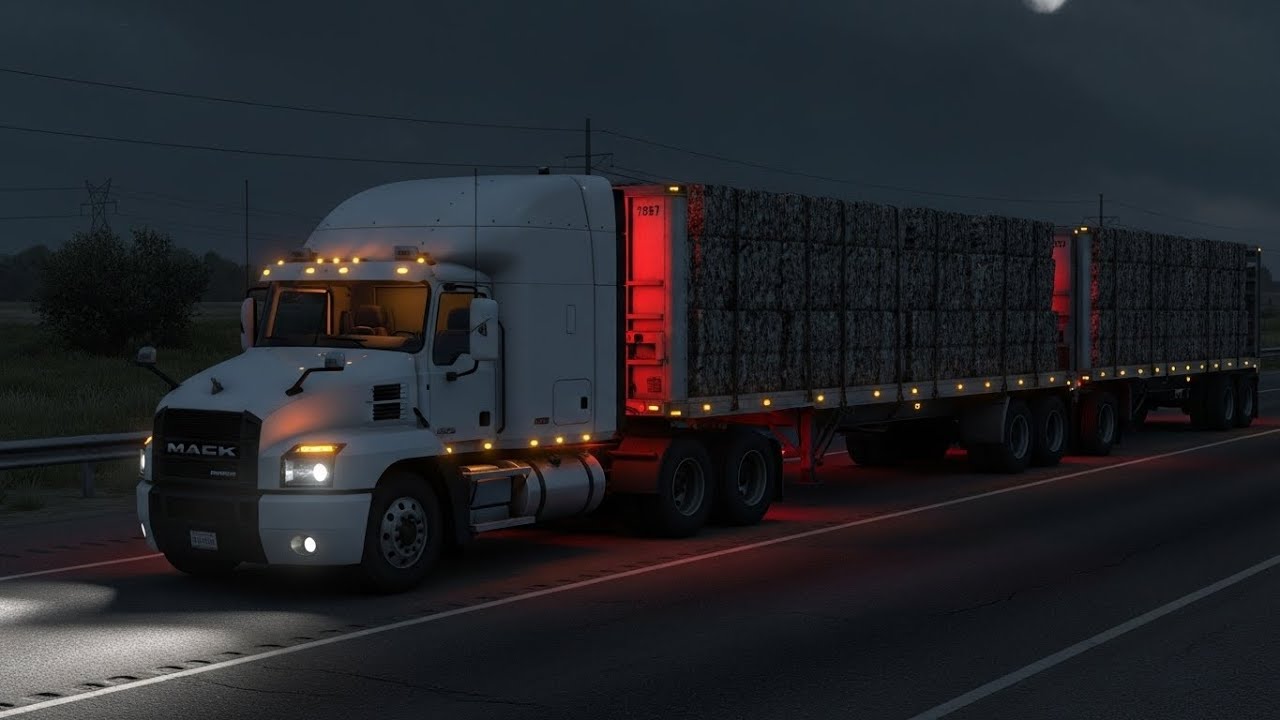 Waste Paper Transportation Job in Texas - Mack Anthem - American Truck Simulator