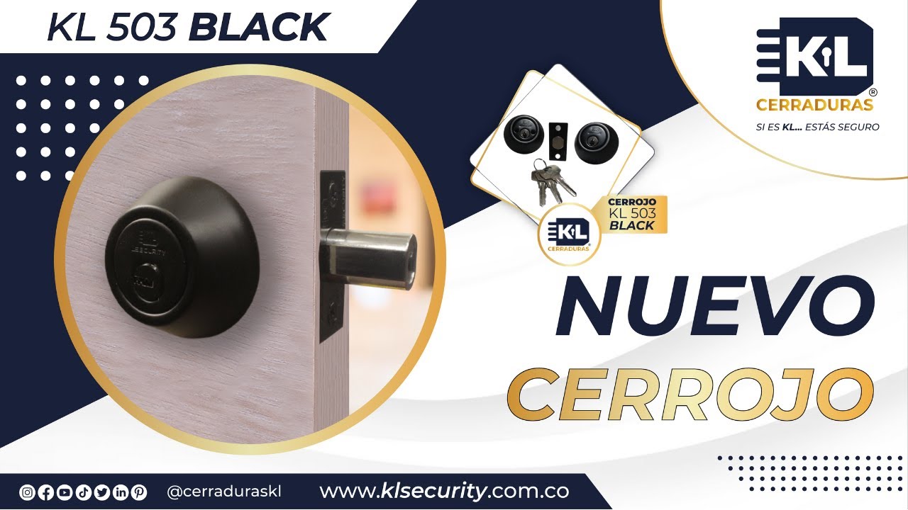 Cerrojo KL 503 BLACK - Cerraduras KL