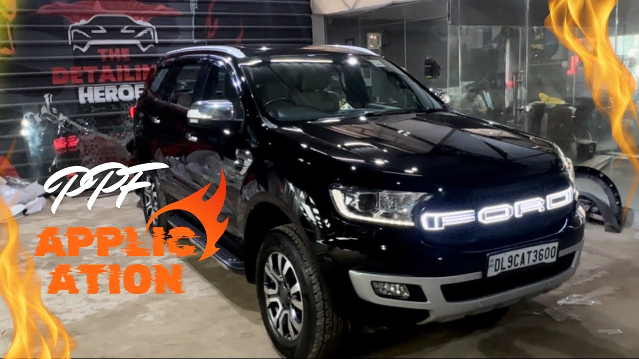 Black PPF Applied on Old Ford Endeavour at  The Detailing Heroes Faridabad |