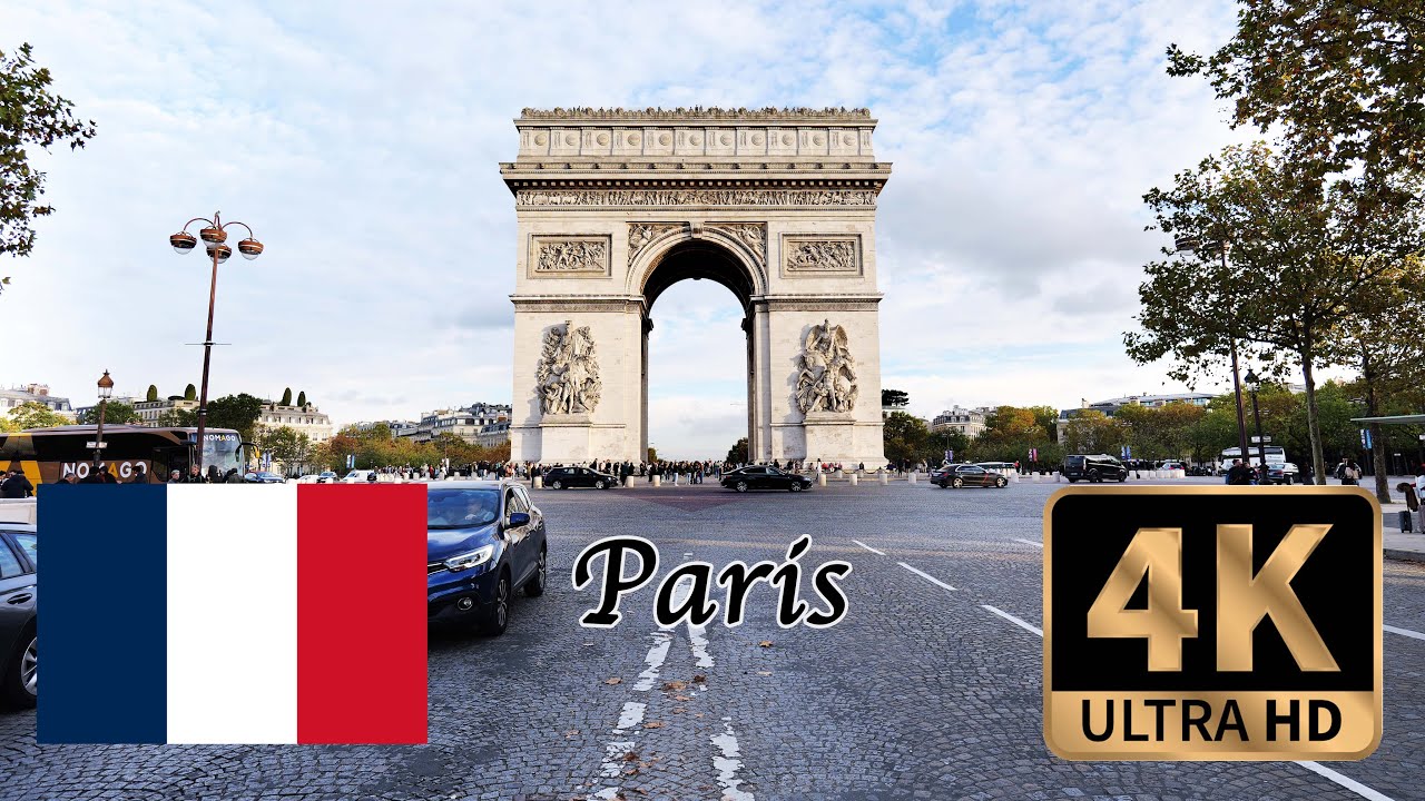 【4K Walk in France】 Arch of Triumph and Champs-Élysées Avenue Walking in Paris