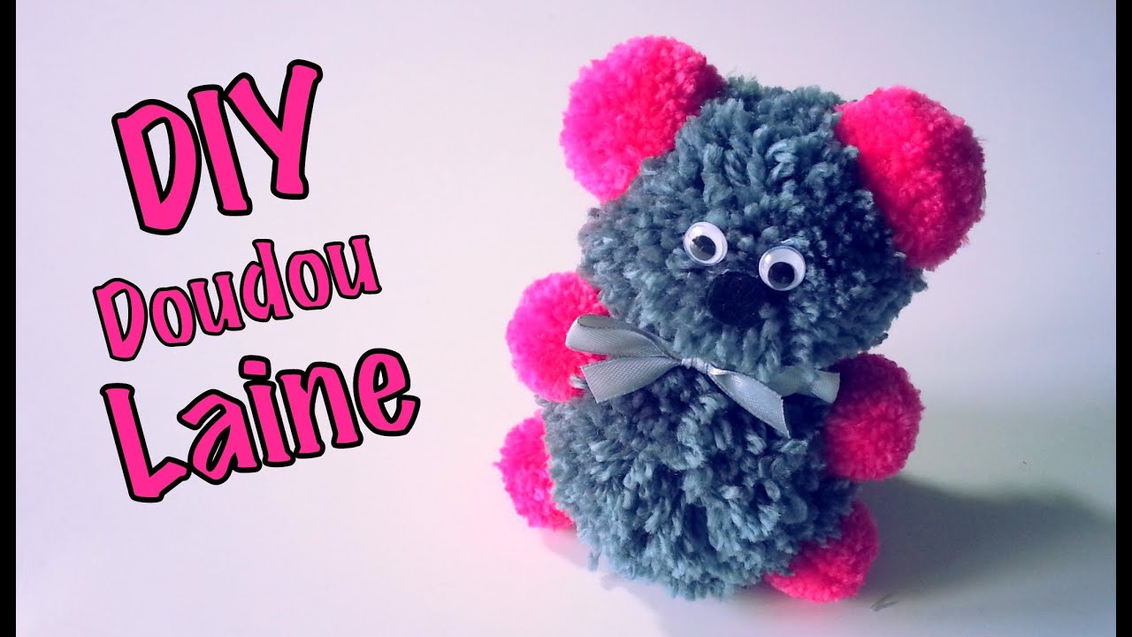 DIY Doudou Peluche Saint Valentin en Laine/Pompons