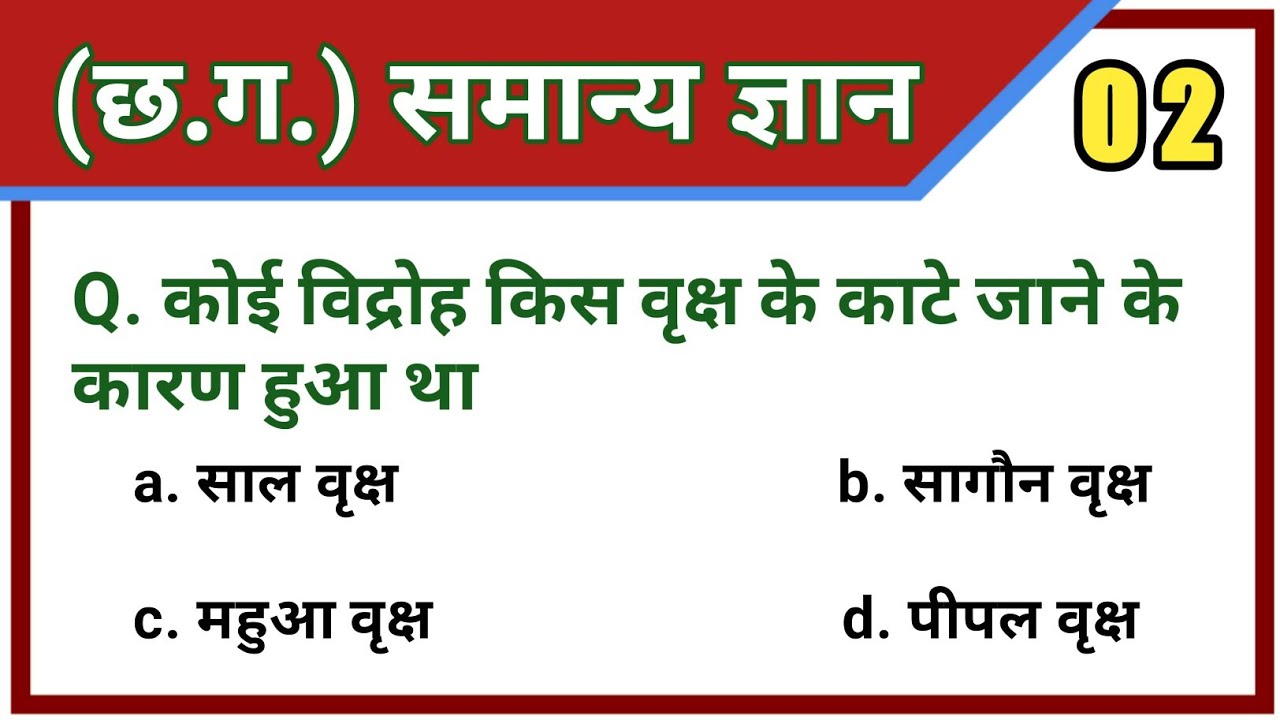 chhattishgarh general knowledge - 02 | cggk | cgvyapam ri | cgpatwari | cgpsc | छात्रावास अधीक्षक