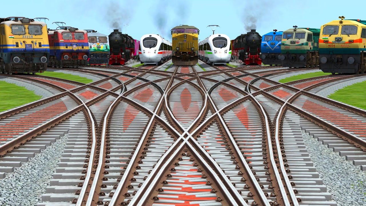 Epic 11 Trains Crossing🏮 challenge on curved tracks. | trains Crossing | Daimond Railroad Tracks 