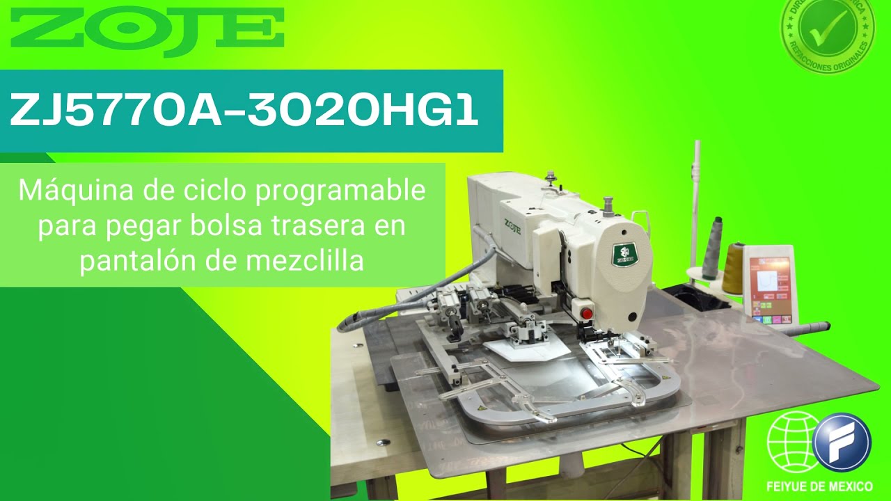 ZJ5770A-3020HG1 - M&aacute;quina de ciclo programable para pegar bolsa trasera en pantal&oacute;n de mezclilla