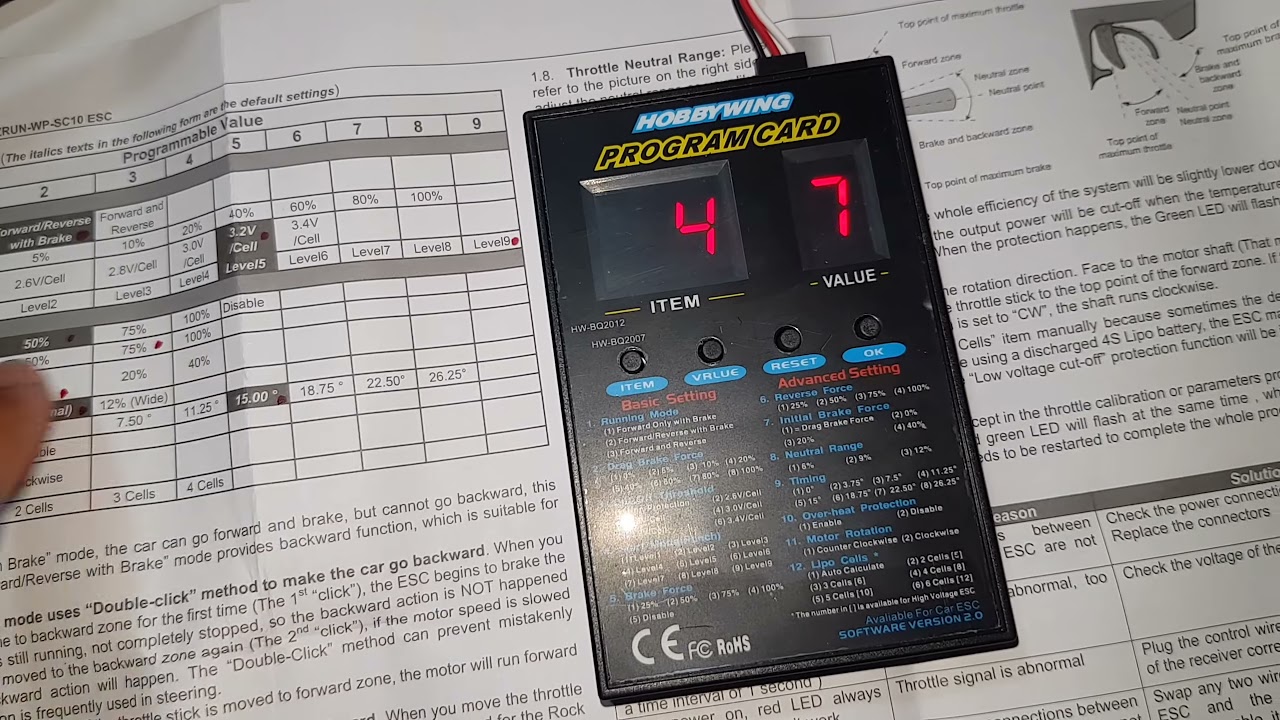 Set speed 120A and Card set สอนการเซ็ตสปีดฮอบบี้วิง 120 แอมป์ด้วยการ์ดเซต