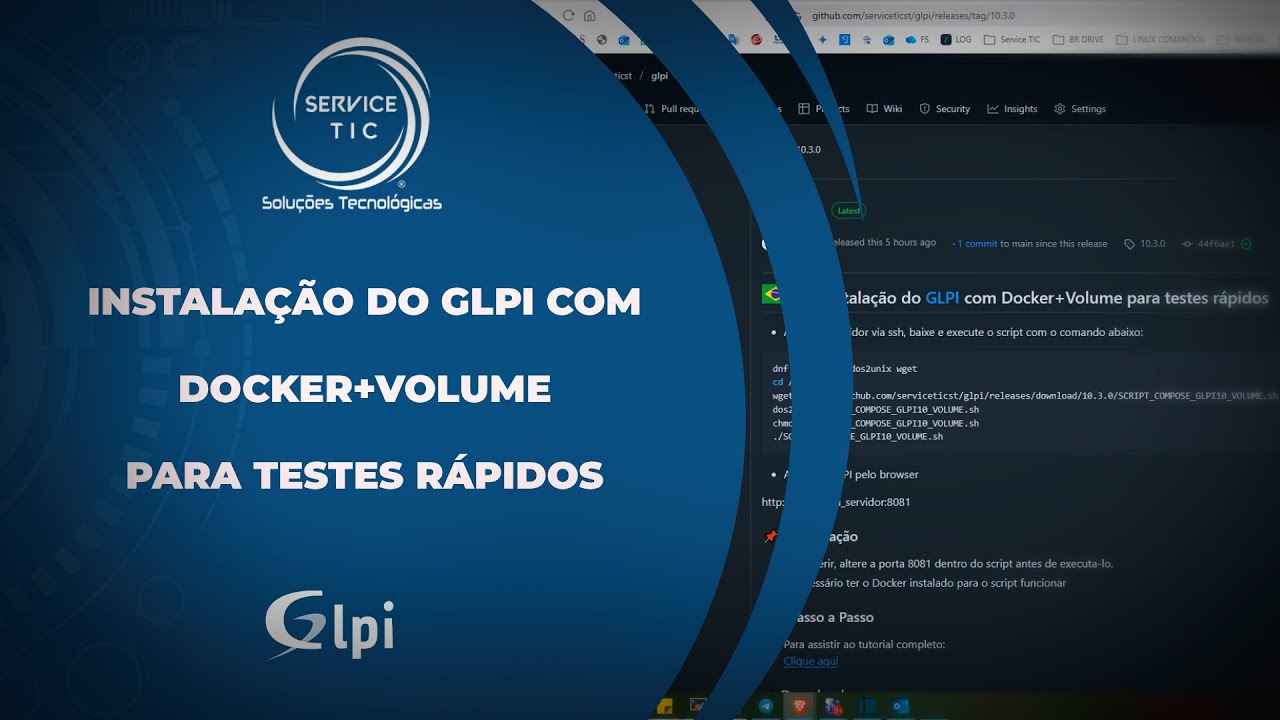 GLPI 10 | Instalação do GLPI com Docker+Volume para testes rápidos