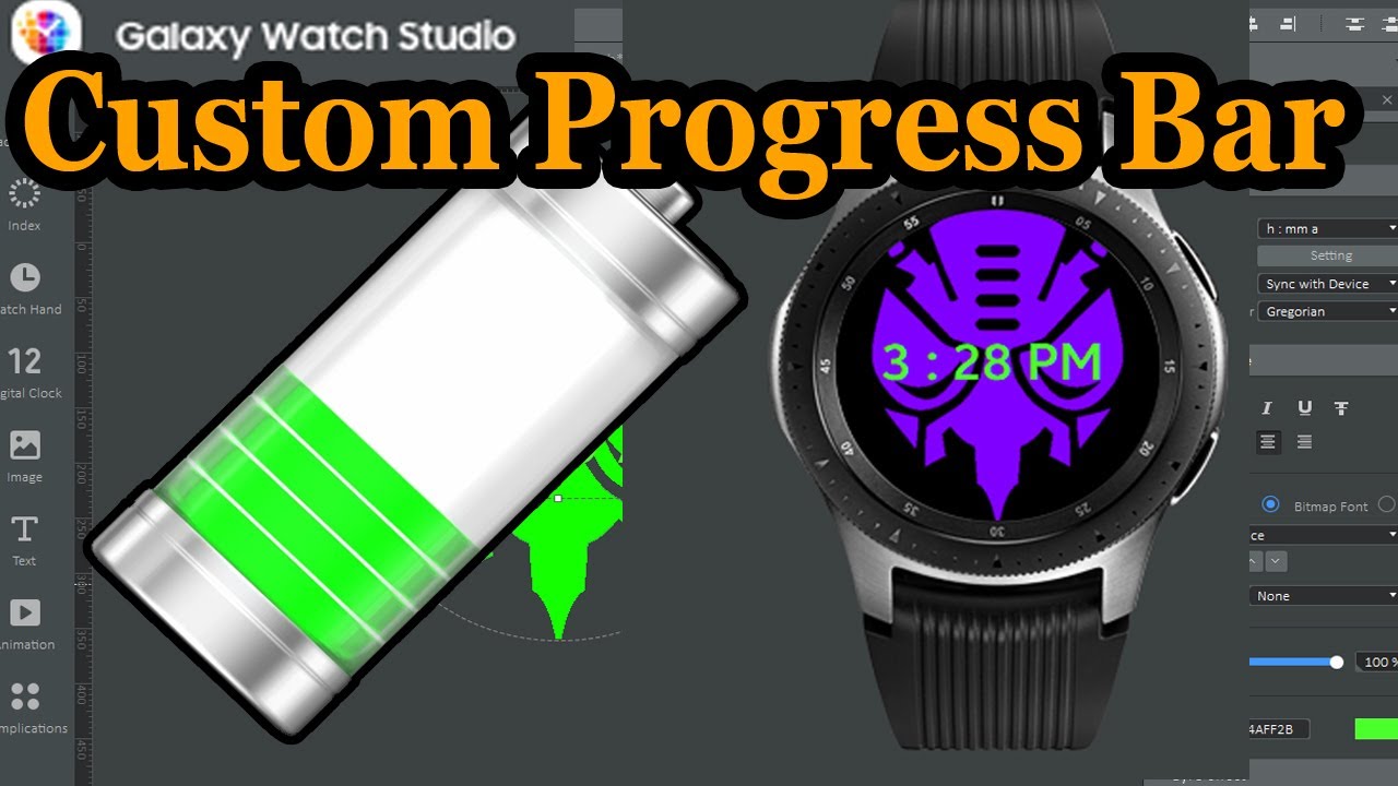 Galaxy Watch Studio: Creating a Custom Battery Progress Bar!