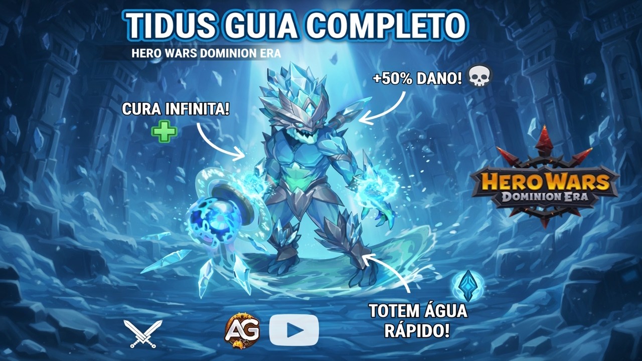 Tidus e Gelo: Como ter CURA INFINITA e +50% de Dano no seu Time de Titãs - Hero Wars Dominion Era