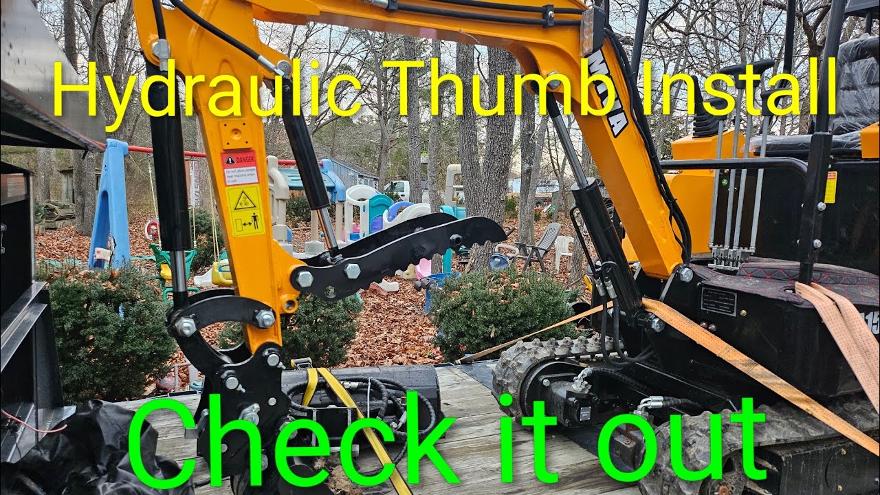 Installing a Hydraulic Thumb for a Mini Excavator easy bolt in project @Rojunk