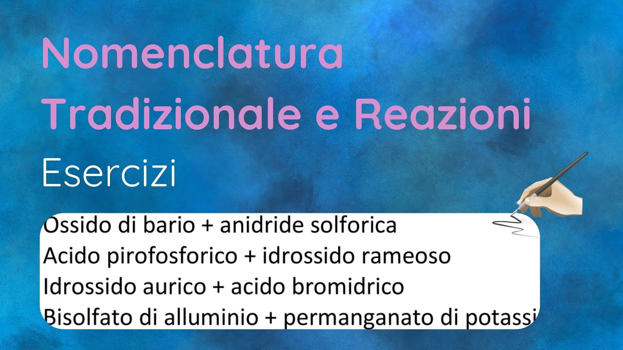 Nomenclatura Tradizionale e Reazioni - Esercizi 