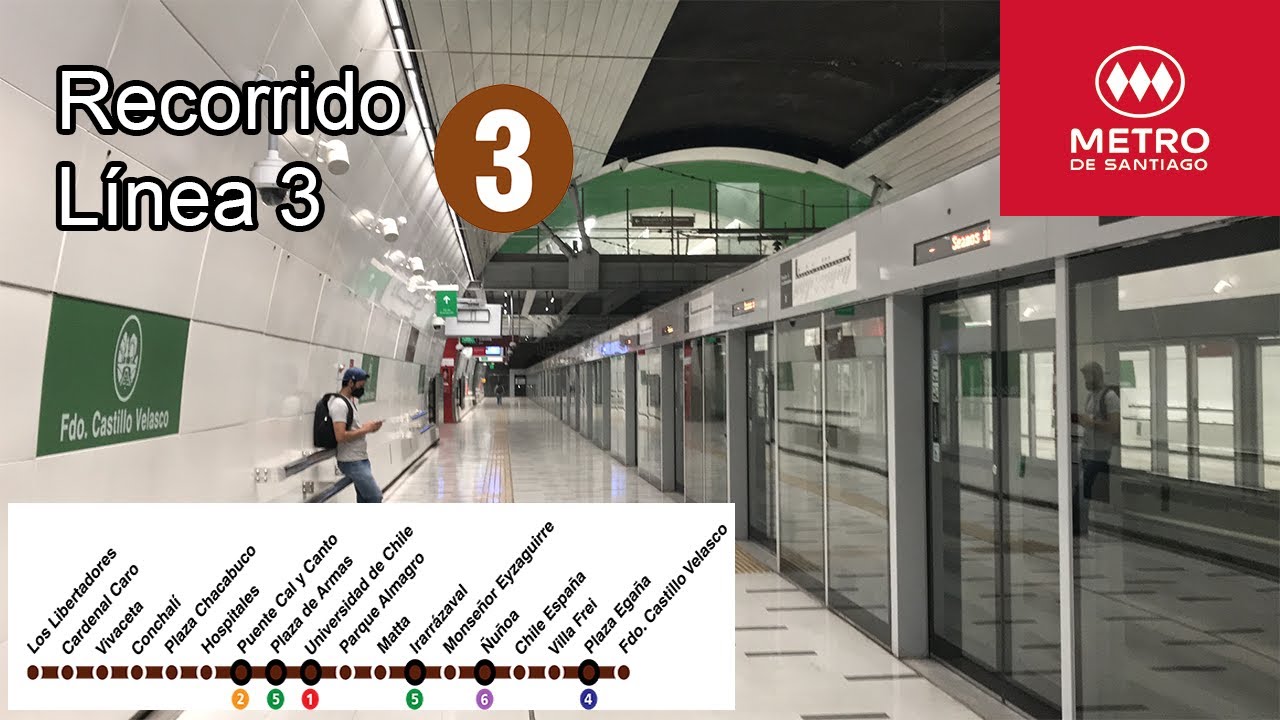 Linea 3 - #MetrodeSantiago🇨🇱 - Recorrido