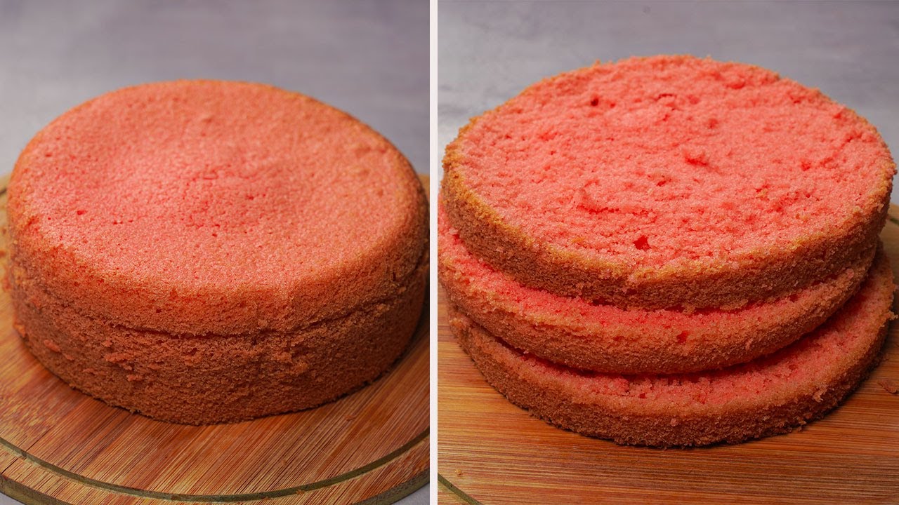 Strawberry Sponge Cake | Soft Spongy Strawberry Cake Recipe | Yummy