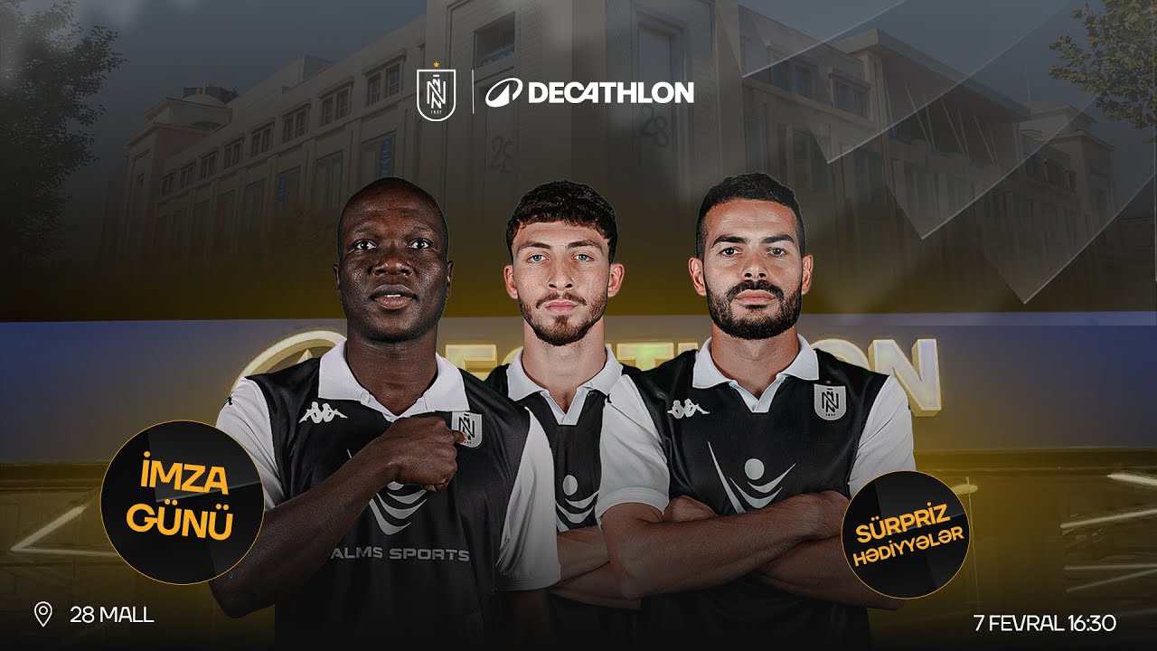 ✍🏼EMİN, ABUBAKAR və MURADla imza mərasimi; 👕“Neftçi Store” “DECATHLON”da! | CANLI 🛑