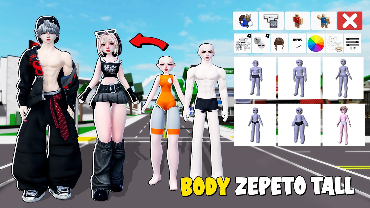 20+ CODE BODY ZEPETO TINGGI & OUTFIT Di Brookhaven - Roblox