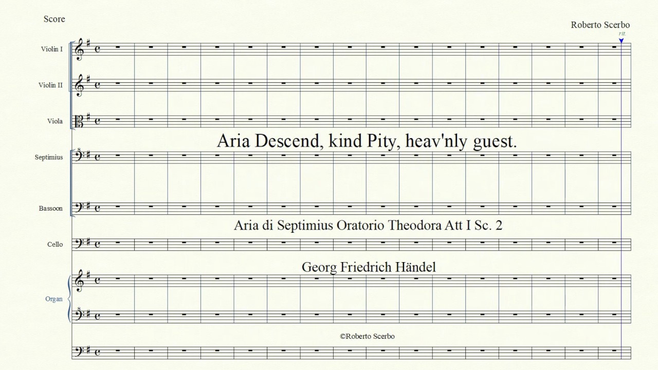 Aria Descend, kind Pity, heav'nly guest - Septimius - Oratorio Theodora  GF Händel