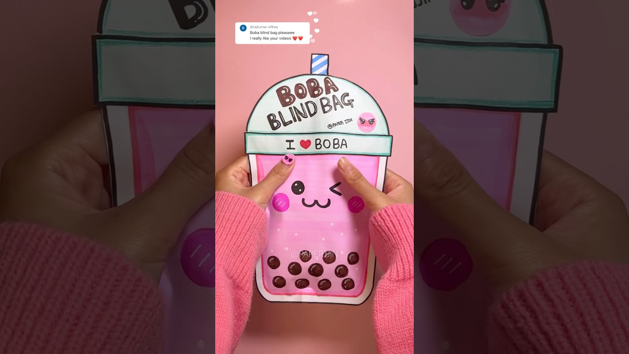 Boba blind bag 버블티 블라인드백 #boba #papercraft #diy #blindbag #버블티 #블라인드백 #종이놀이 #unboxing