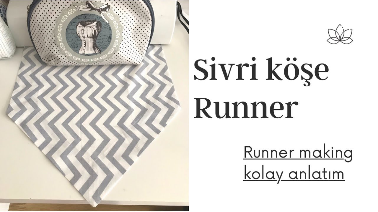 Sivri k&ouml;şe ranır (runner) dikimi/ runner making  /dikiş teknikleri/ kumaş kesim hesaplaması
