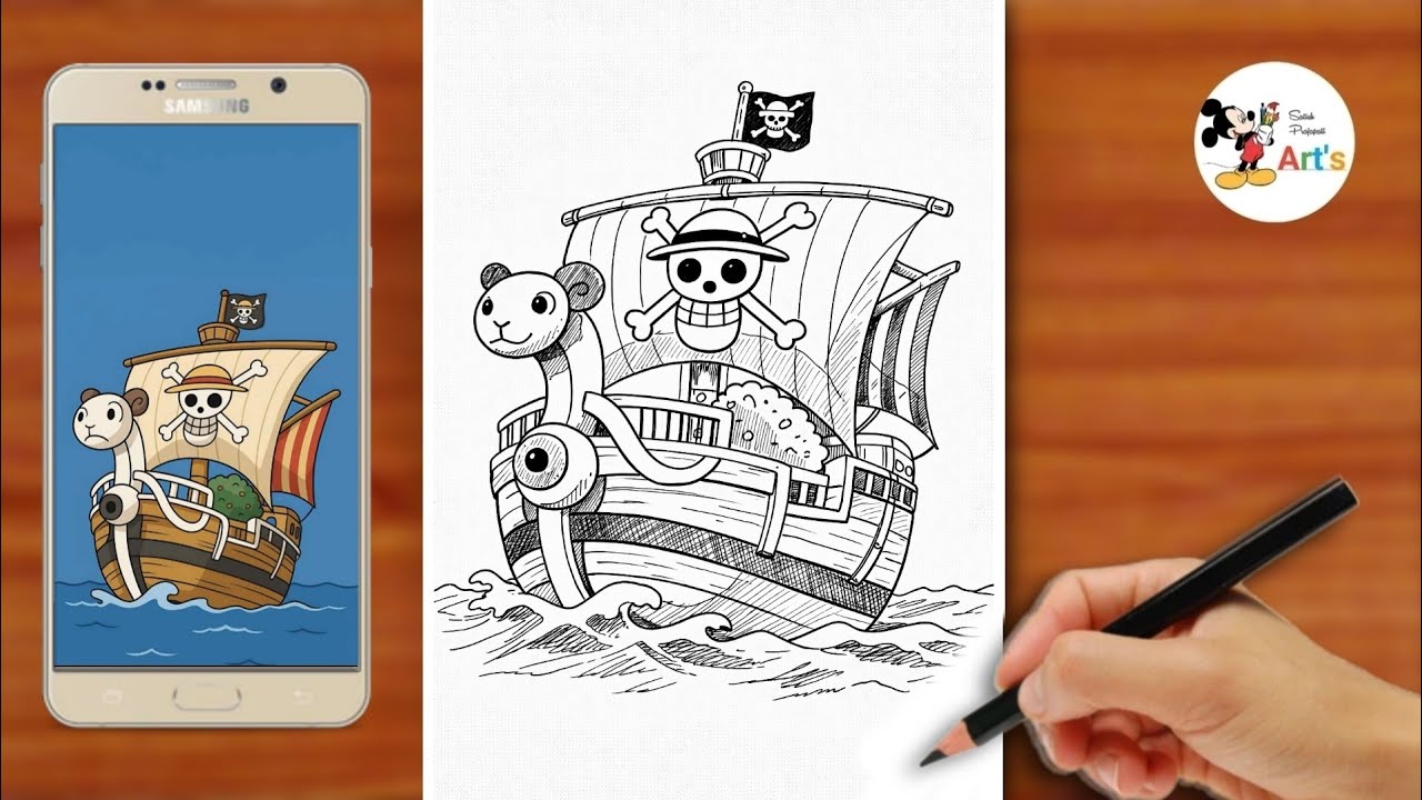 How To Draw Thousand Sunny From One Piece  || One Piece Drawing step by step 
