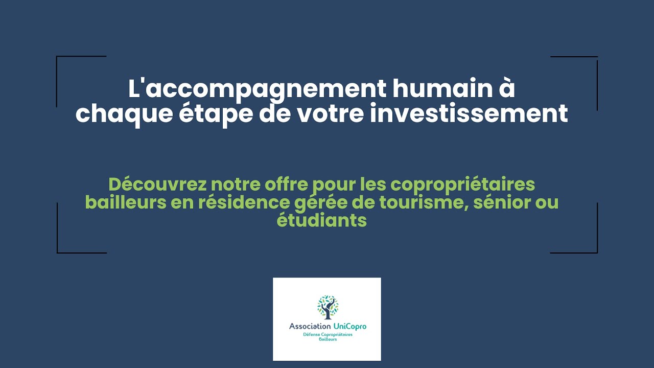Notre accompagnement PERSONNALISE pour vos biens en résidence gérée de tourisme, étudiante ou senior
