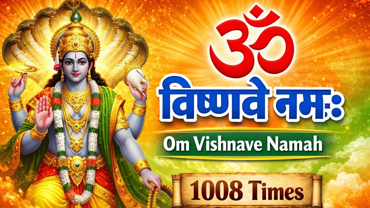 बुधवार_Special_2026: ॐ विष्णवे नमः १००८ बार | Om Vishnave Namah 1008 times | Shree Vishnu Mantra