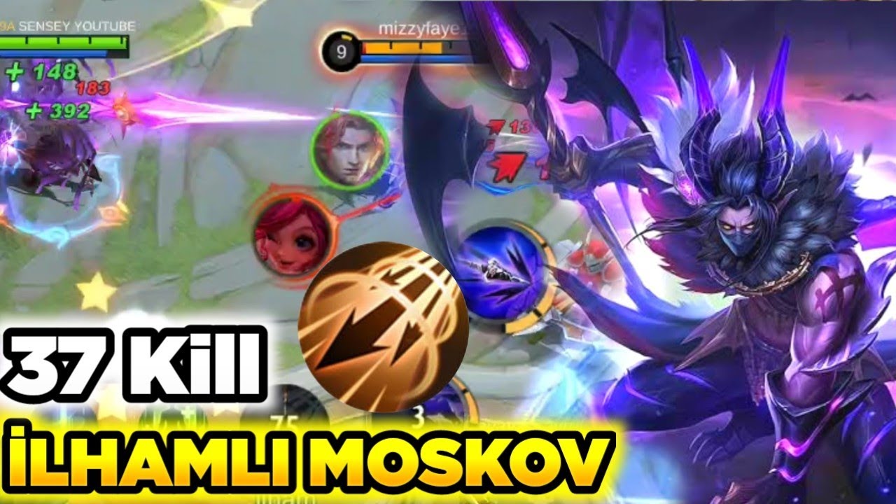 Rakipleri Deşen İlhamlı Moskov 37 Kill Her Mızrak Tek Atıyor Sevdim ADC Metasını Mobile Legends