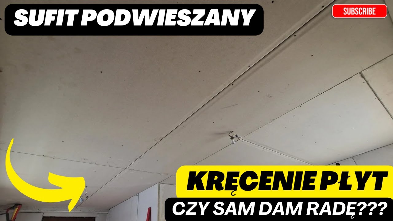 Kręcenie płyt karton gips na suficie samemu! Da się to zrobić? #sufitpodwieszany #zrobtosam #remont