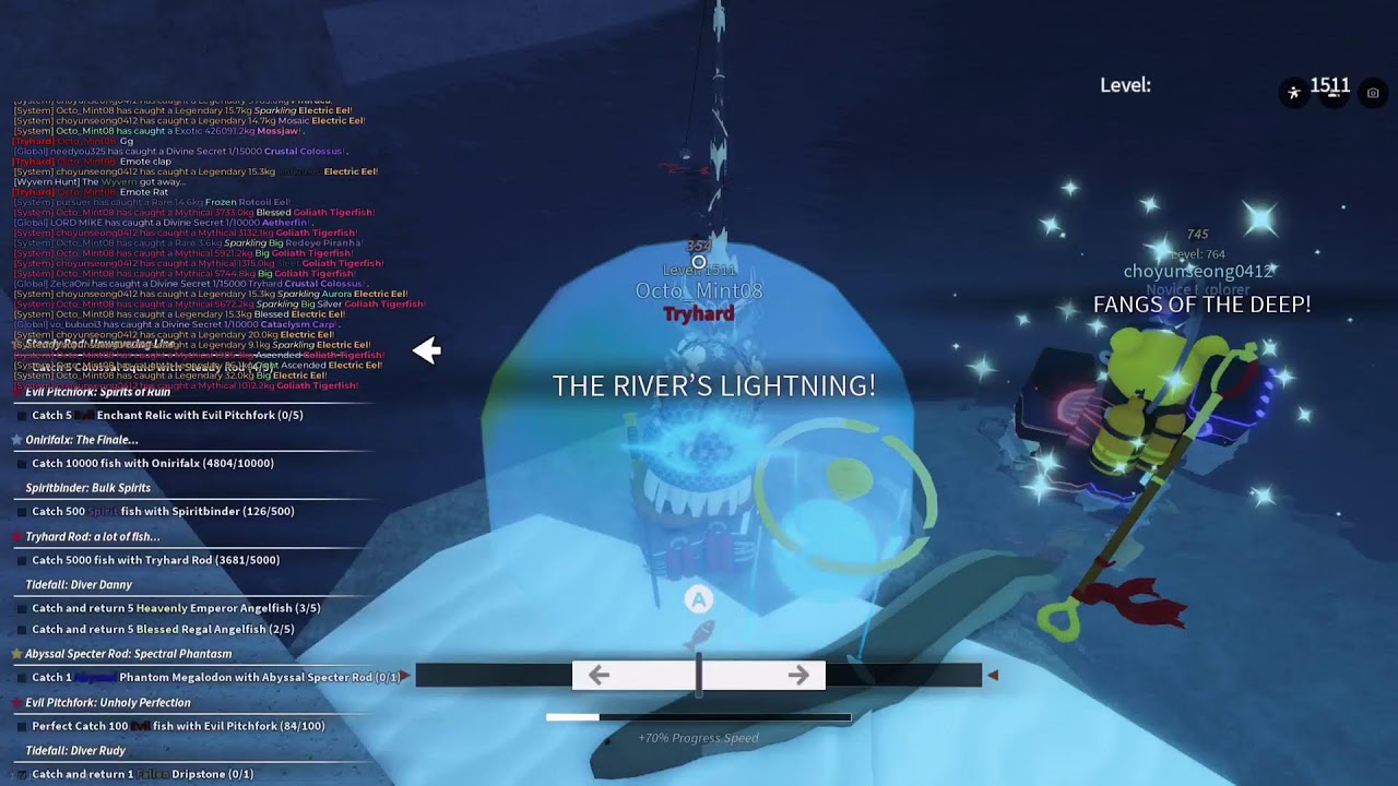 Fisch: Day 105 Grinding for the Mastery & Divine Secret & WAITING for Admin abuse