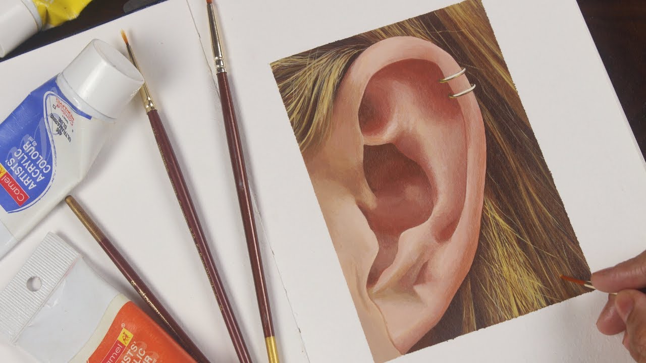 Ear Study | Acrylic Painting Tutorial [WITH SUBTITLES] | Part 1 | BornAdroit
