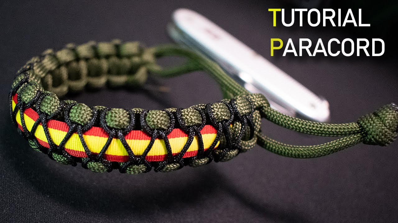 Pulseras cobra paracord clásica sin broche con bandera de España | Materiales en la descripción