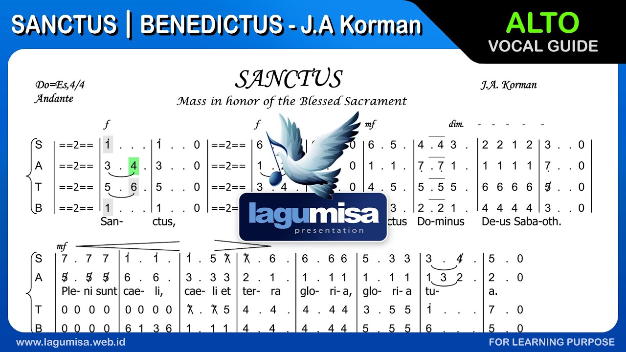 SANCTUS & BENEDICTUS - J.A Korman - ALTO Part