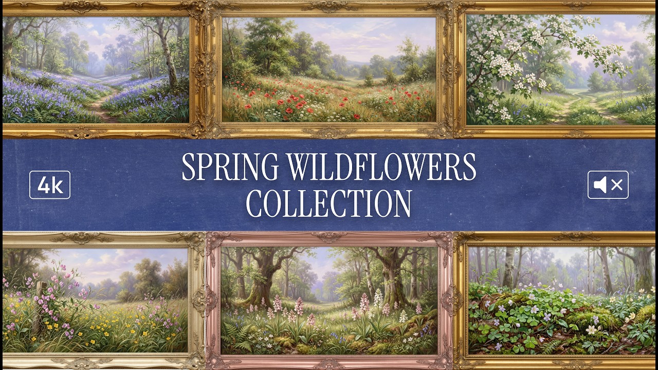 Spring Wildflowers   Calm Morning | 4K Frame TV Art | No Music