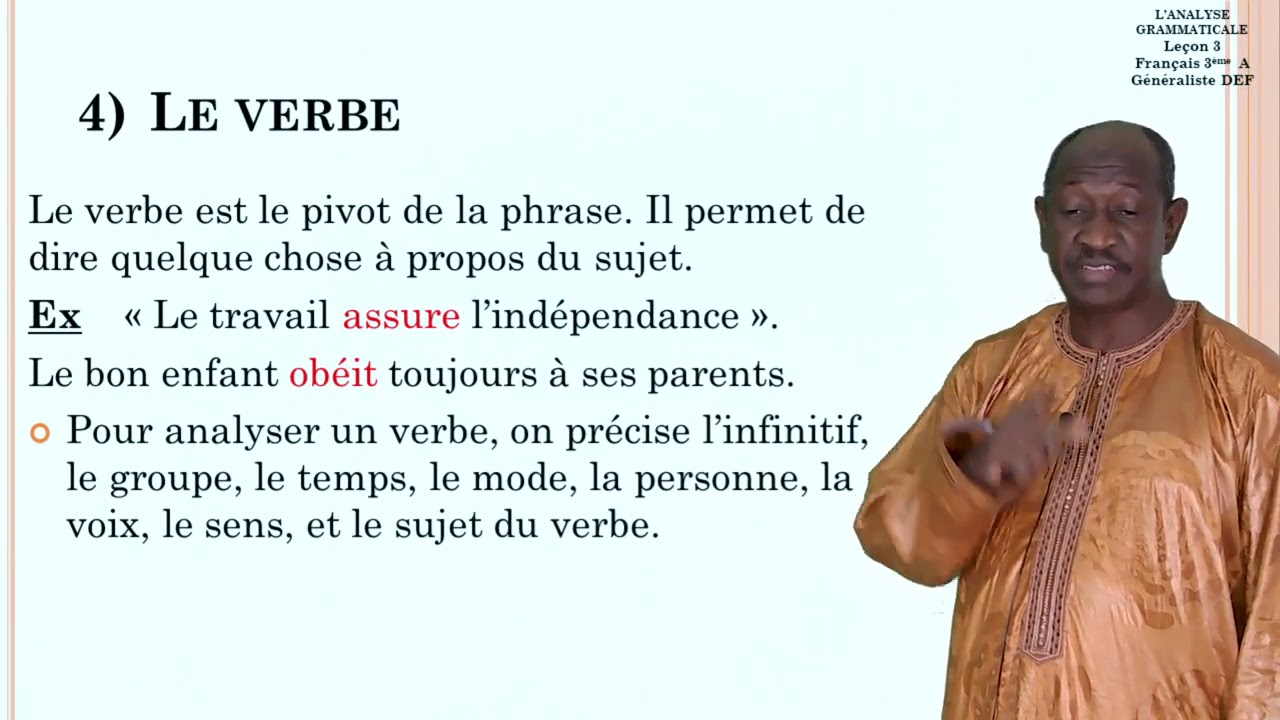 IFM 3A DEF Grammaire leçon1 Analyse Grammaticale