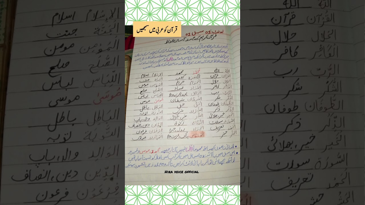muallim ul quran | Unit_01 Lesson_01 #muallim #muallimulquran #quranrecitation  #youtube #quran