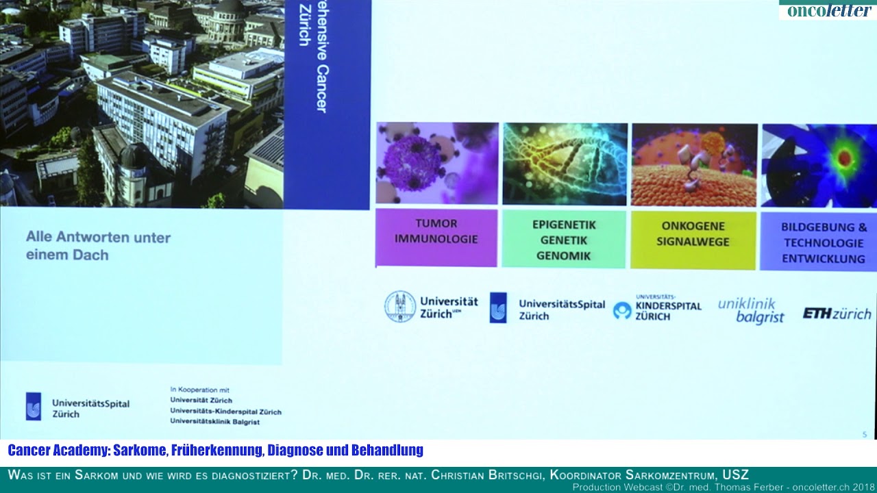 Rolf Stahel: Begr&uuml;ssung und Vorstellung Comprehensive Cancer Center Z&uuml;rich