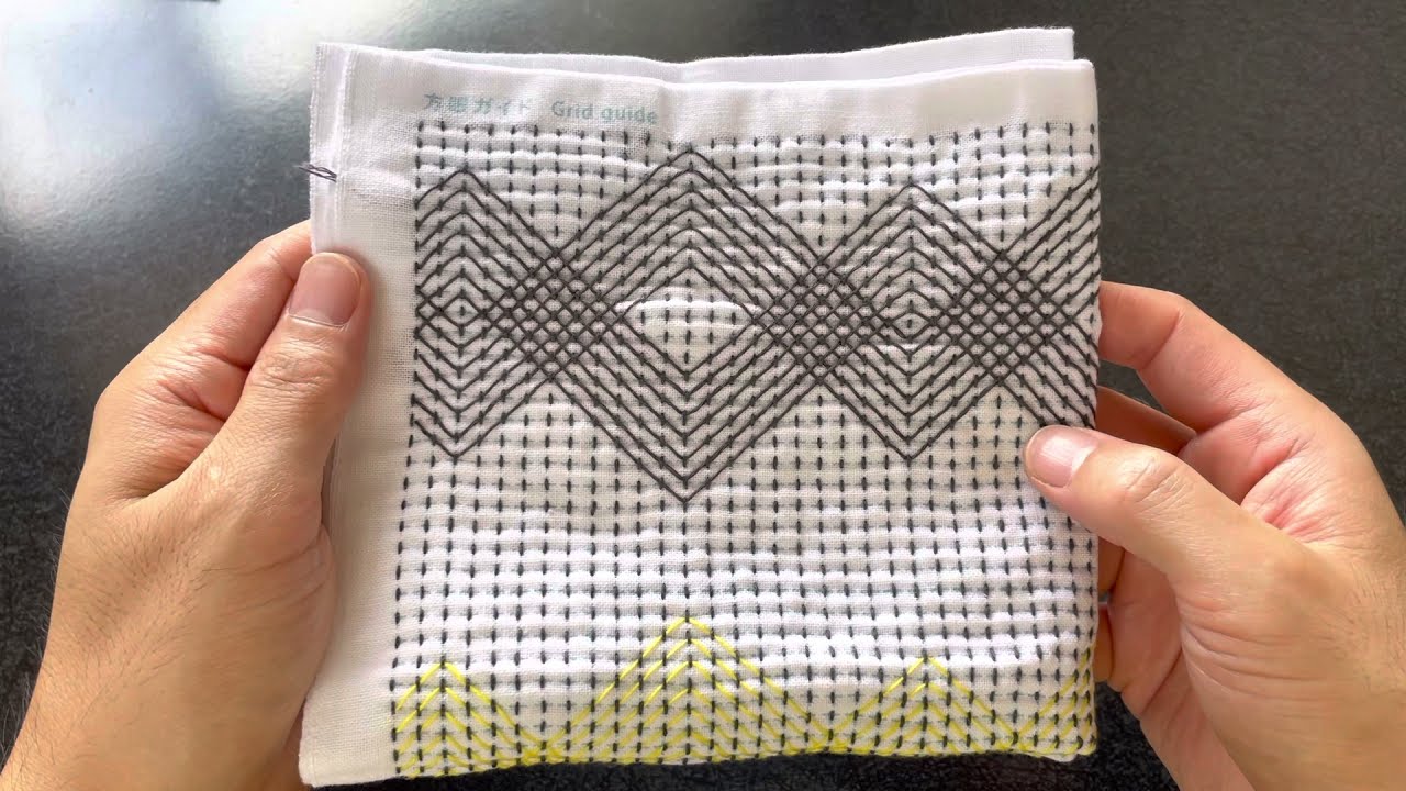 店主がソワソワ『刺し子デザイン帖 SASHIKO Modern Style 31』の図案に挑戦しました