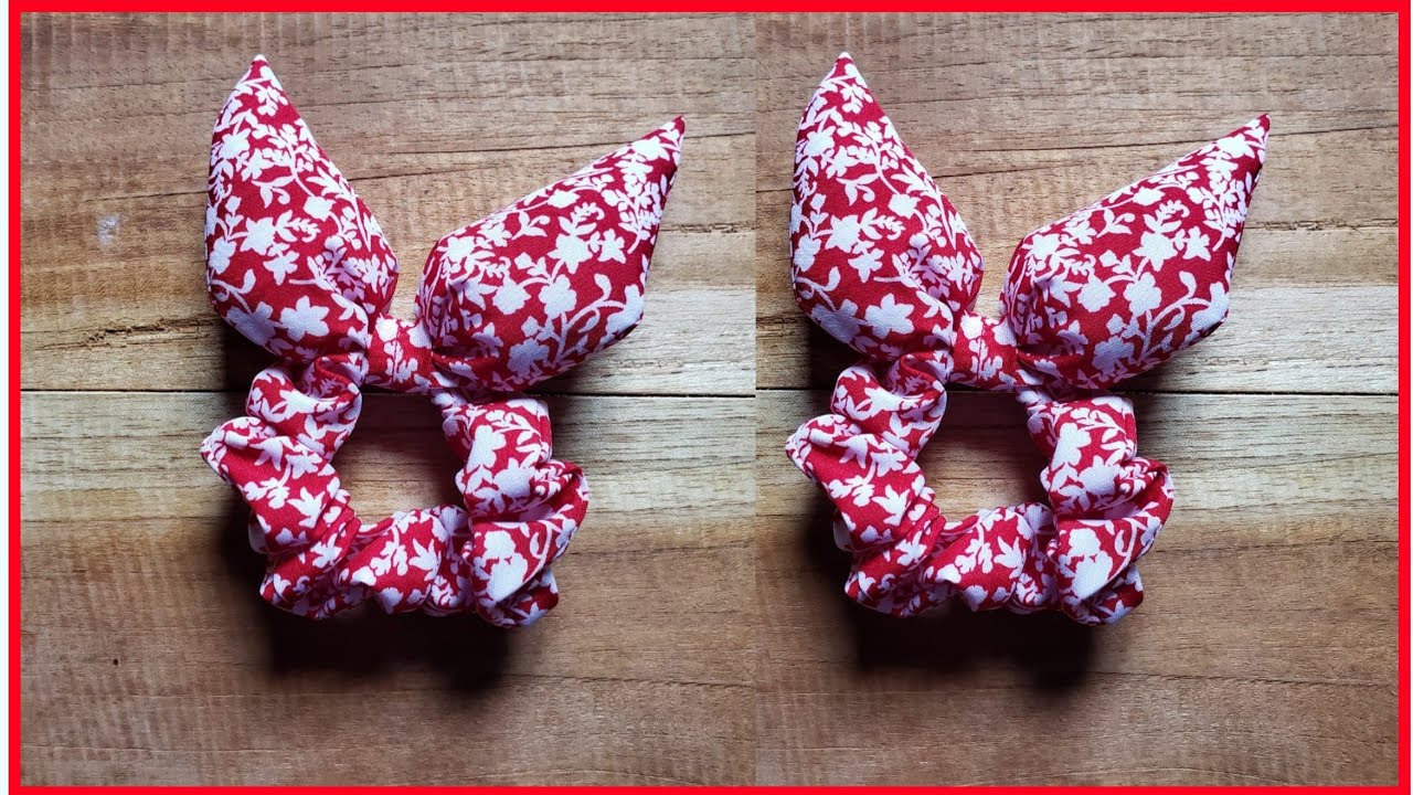Diy Scrunchies/Coleteros con Orejitas rellenas🔥