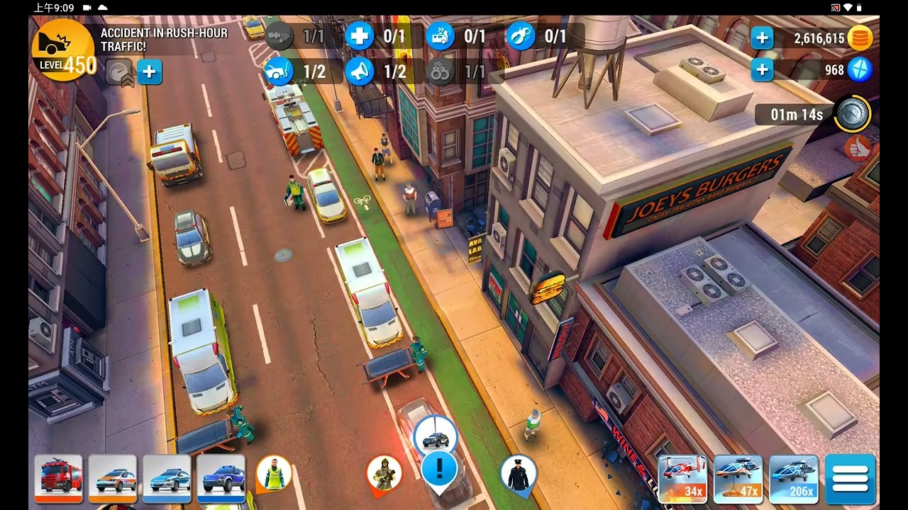 Emergency HQ, Hero Level 265, Accident in rush hour traffice