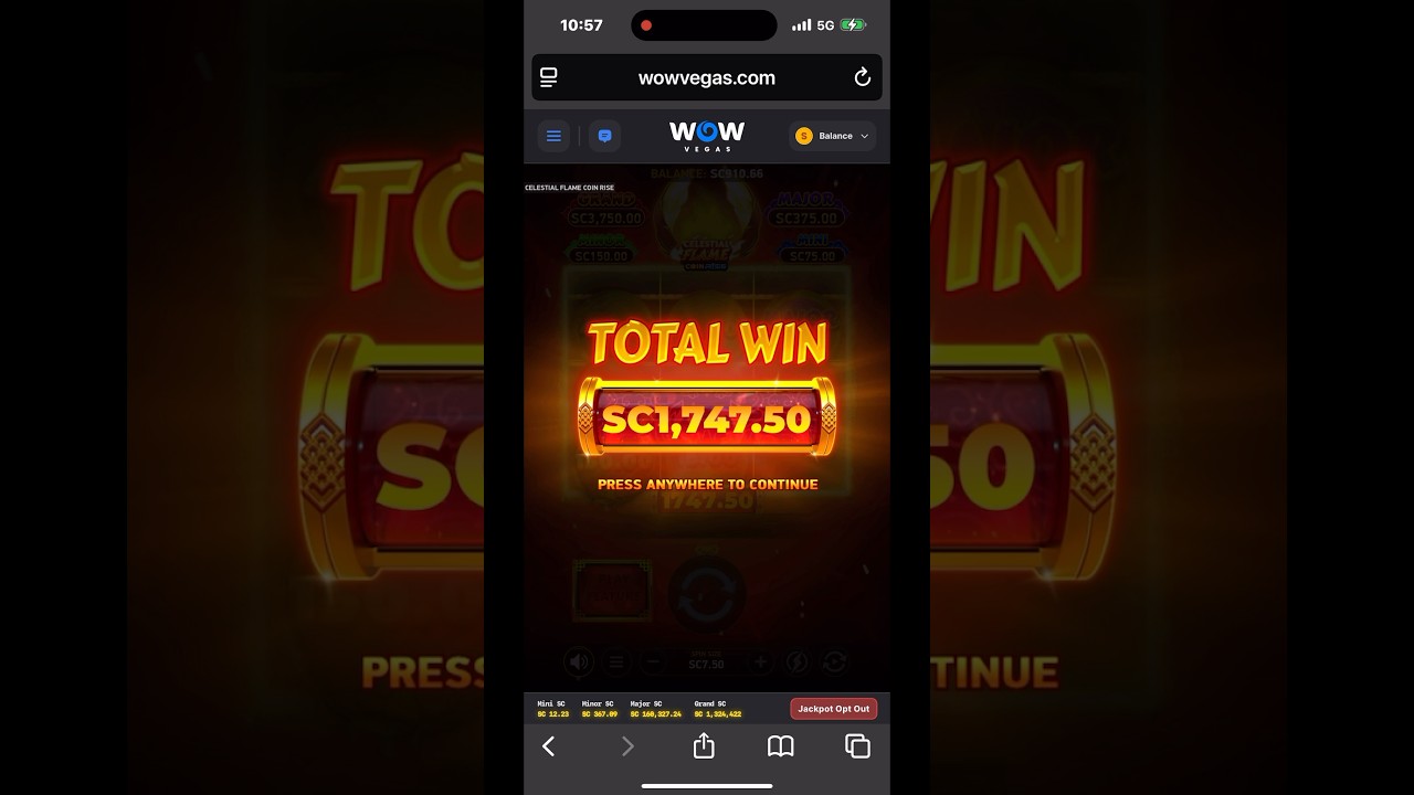 Crazy win on celestial flame coinrise !!! #wowvegas #onlinegaming #casinoonline #casino #slots
