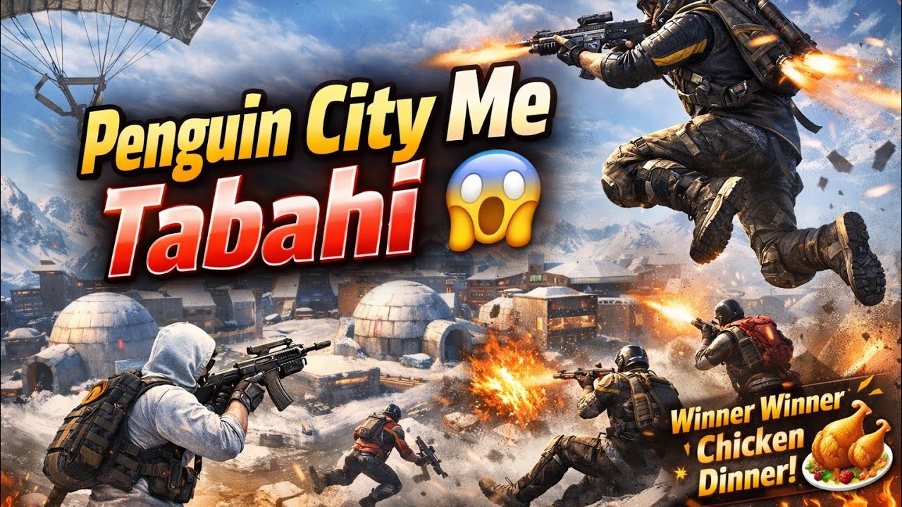 Penguin City Rush Gameplay 😎 | 4 Enemies Finish + Match Win 🏆