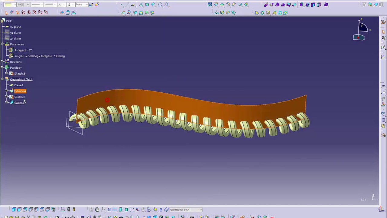 CATIA V5 Spiral Cable