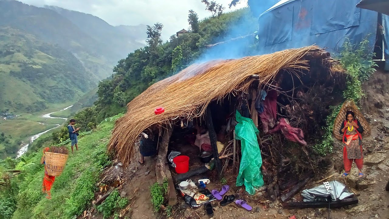 This is Himalayan Nepali village life || daily activities Hailstorm During Rainy Season Village life