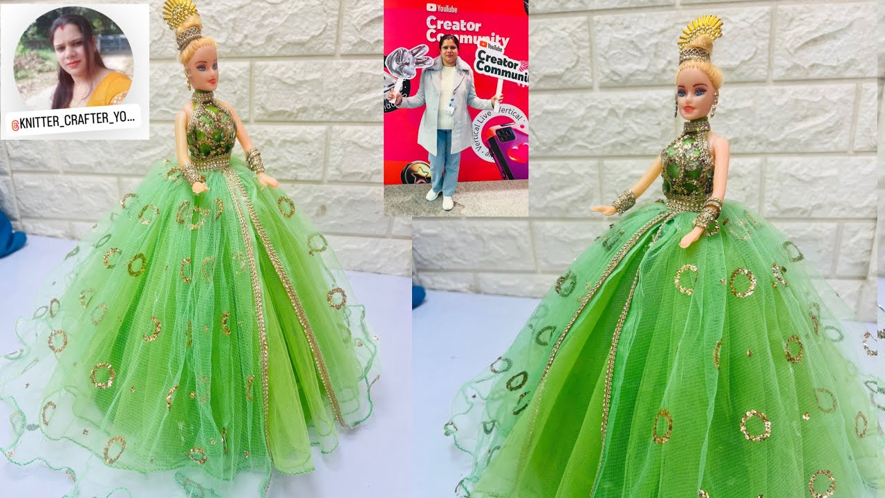 आज मैंने नेट के कपड़े से Doll Dress बनायी है🤗❤️। #dolldress #creativity #craft #holidayspecial 