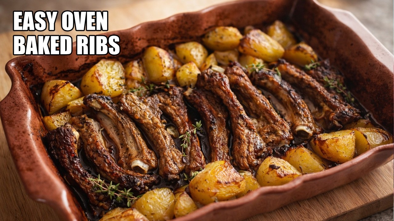 Easy Oven Roasted Ribs | Melt in Your Mouth! | Served with Potatoes