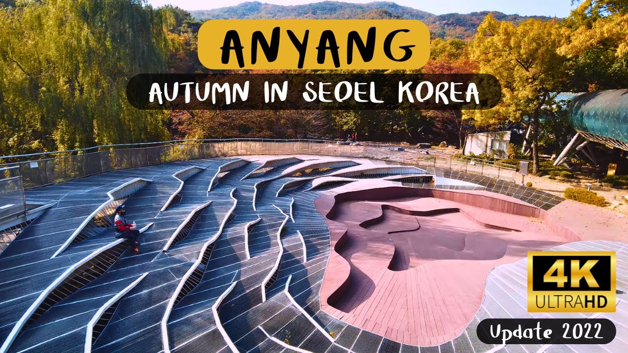 4K UHD 🇰🇷 | Пешеходная экскурсия по парку искусств Аньян -Сеульский пешеход Осень в Южной Корее 2022