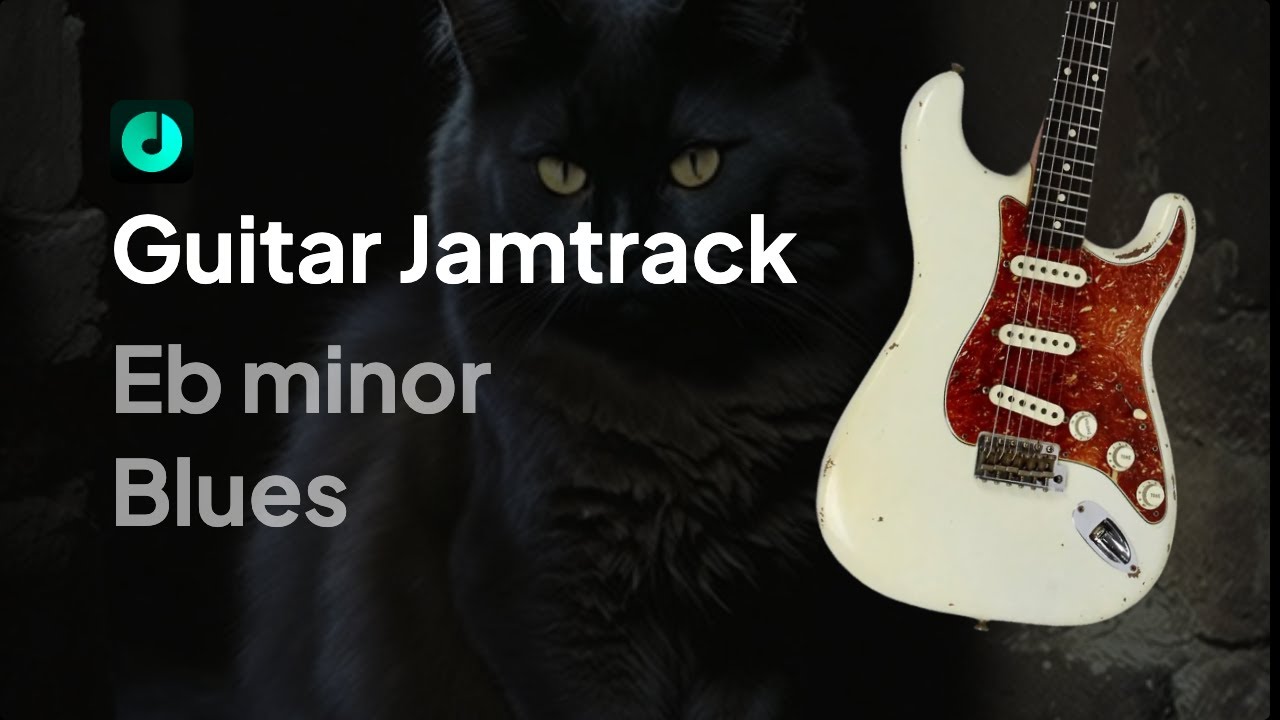 Black Cat Moan - Blues Guitar Backing Track | Eb minor | 75 BPM Jamtrack