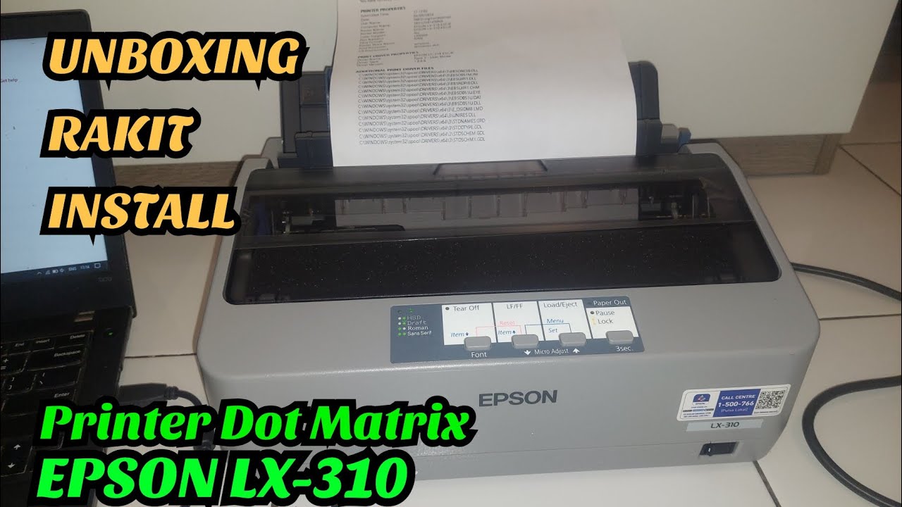 Cara Setting Printer Dot Matrix Epson LX-310 Untuk pertama kali.