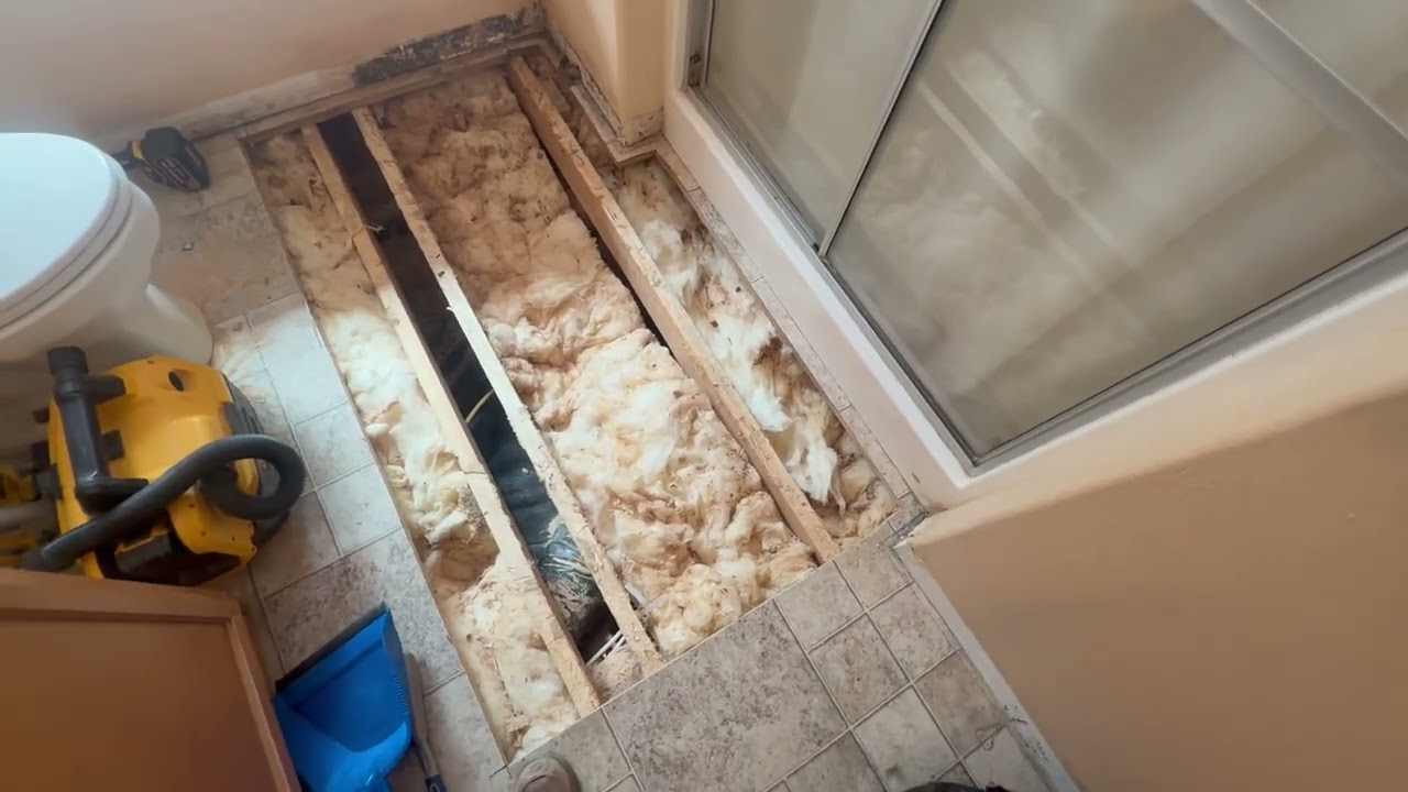 1 minute bathroom subfloor repair. @AccurateHomeRepair 