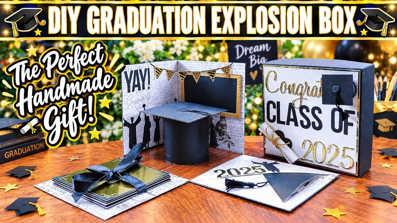 Graduation Explosion Box | The perfect handmade Gift | Papercraft Tutorial