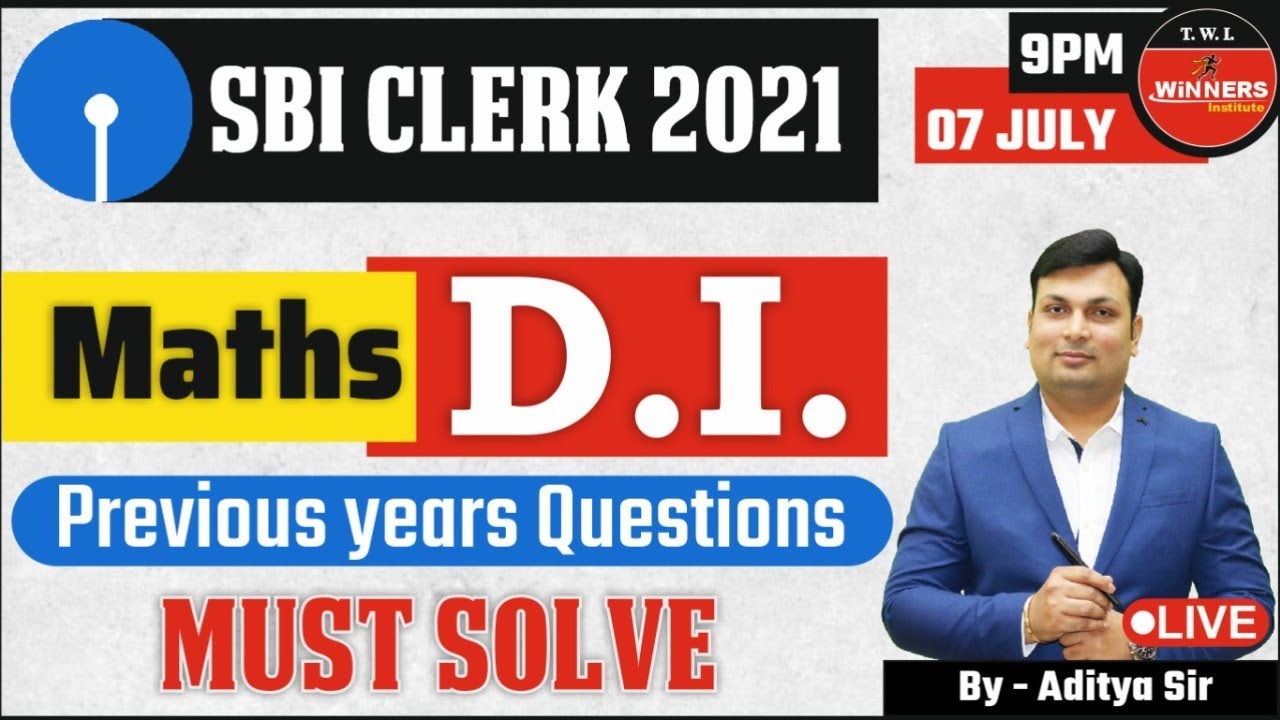SBI CLERK 2021| SBI CLERK 2021 Preparation | Maths DI | Previous Year Question | Maths by Aditya Sir